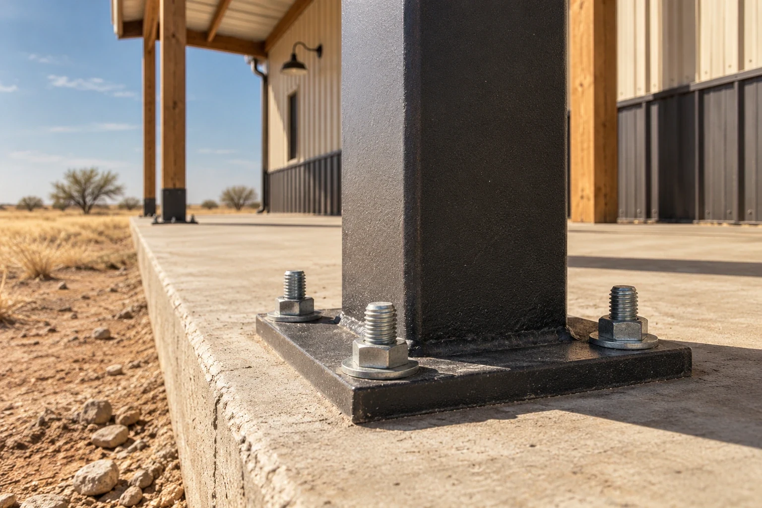 Commercial Pole Barns detail, Lubbock TX