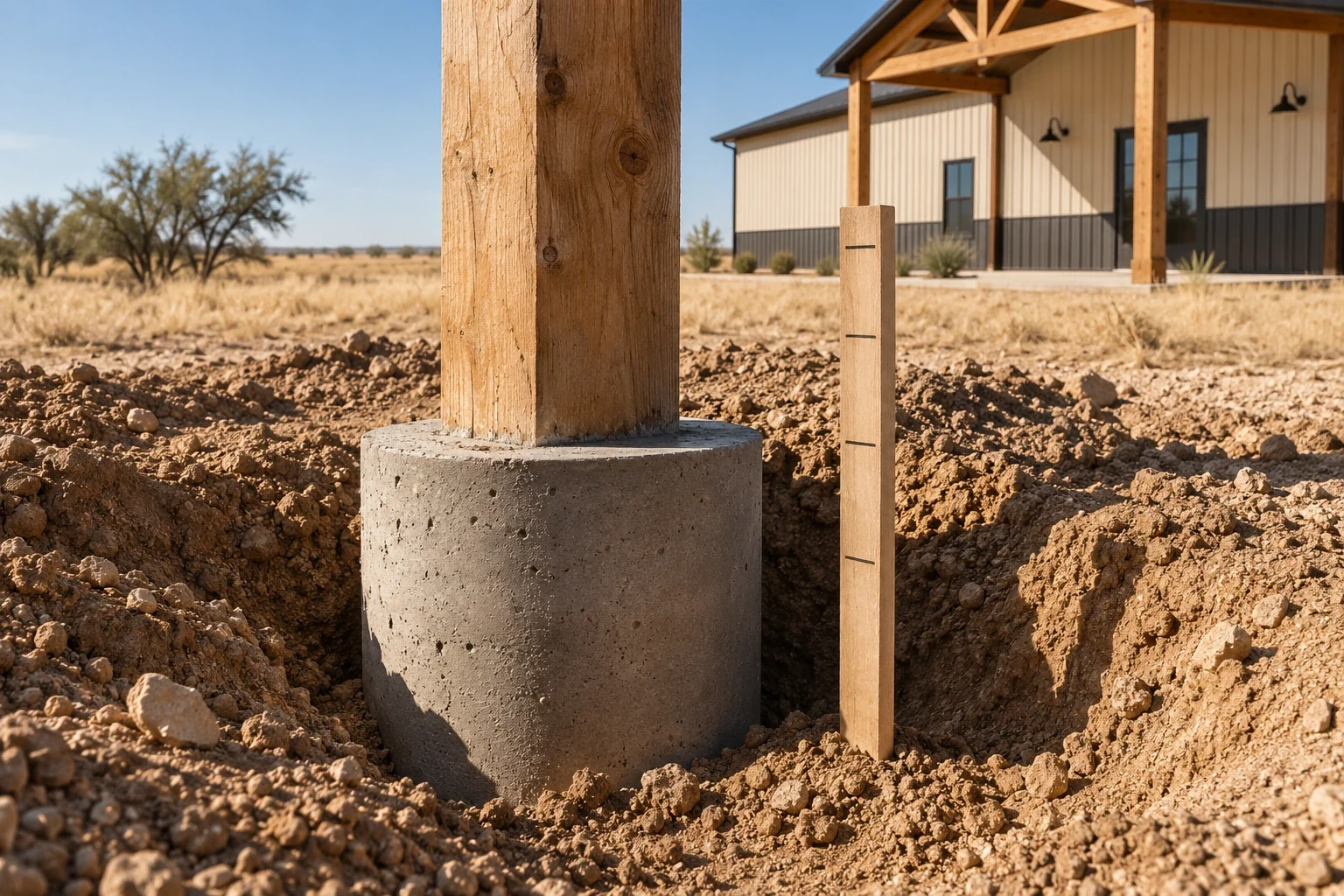 Pole Barn Construction detail, Lubbock TX
