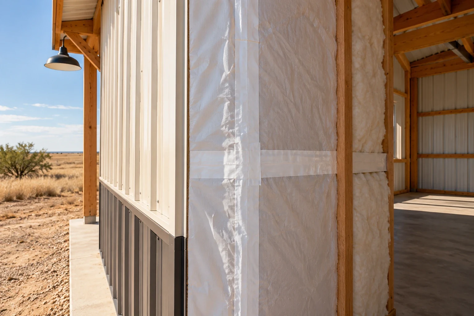 Pole Barn Insulation Installation detail, Lubbock TX