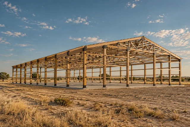 Post-Frame Building Construction pole barn near Lubbock, Texas