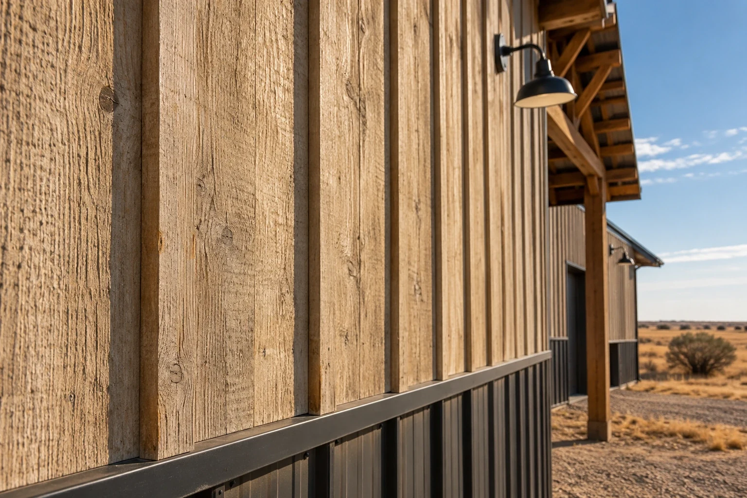 Wood-Sided Pole Barns detail, Lubbock TX